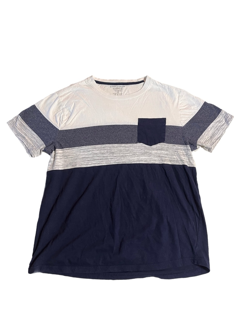 Mens Warehouse one Navy Striped T shirt